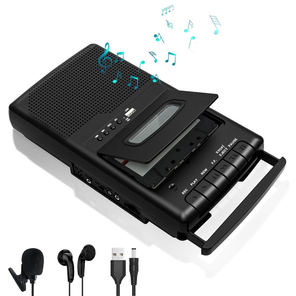 NWT Portable Cassette Player Recorder with USB Conversion and Mic